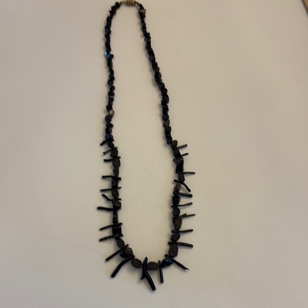 Vintage 1970’s Black Branch Coral Necklace